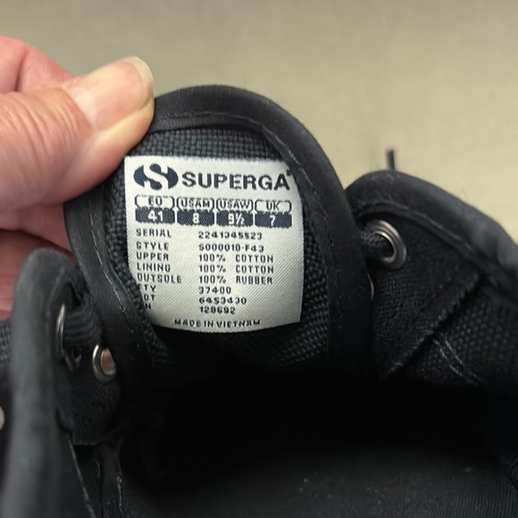 Superga Navy Canvas Sneakers Timeless Design men’s 8 women’s 9 1/2 nwot - Picture 2 of 8